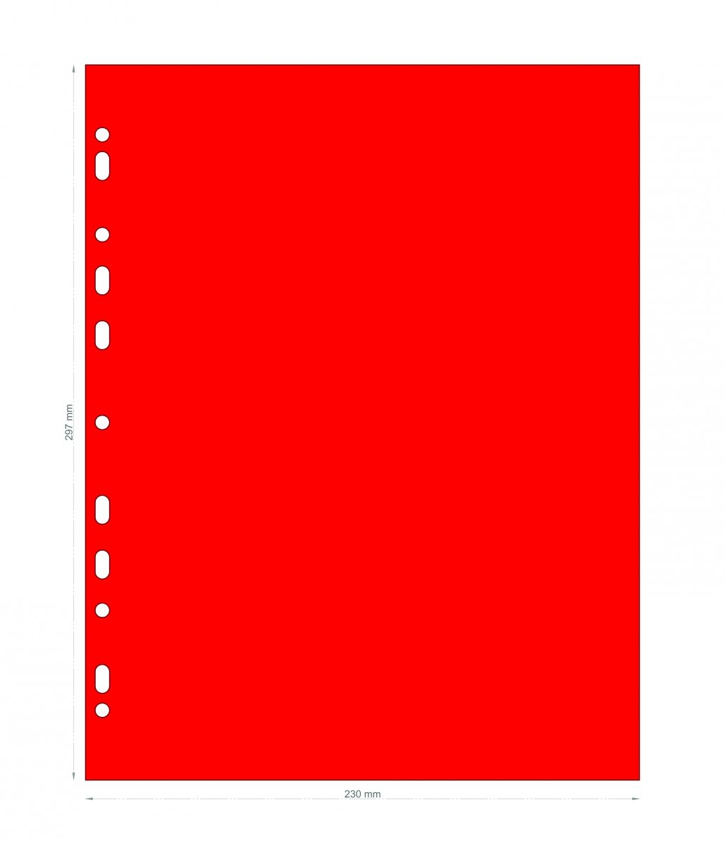 PRZEKŁADKA DO  KLASERA A4 10 SZTUK CZERWONA