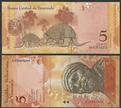 Banknot Wenezuela 5 Bolivares 2011