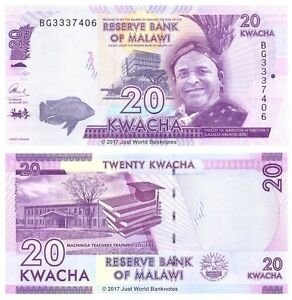Banknot Malawi 20 Kwacha 2020 UNC