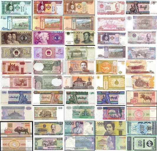 Zestaw banknotów świata UNC